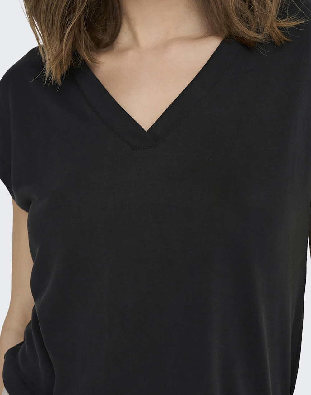 ONLY ONLY ONLFREE S/S MOD.V-NECK TOP JRS NOOS 15287041-BLACK Black - 2