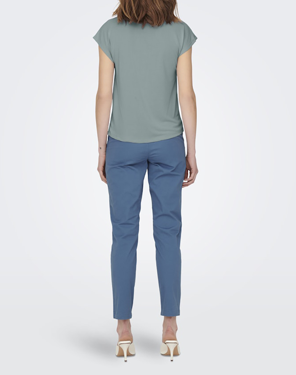 ONLY ONLY ONLFREE S/S MOD.V-NECK TOP JRS NOOS 15287041-Abyss Olive - 2