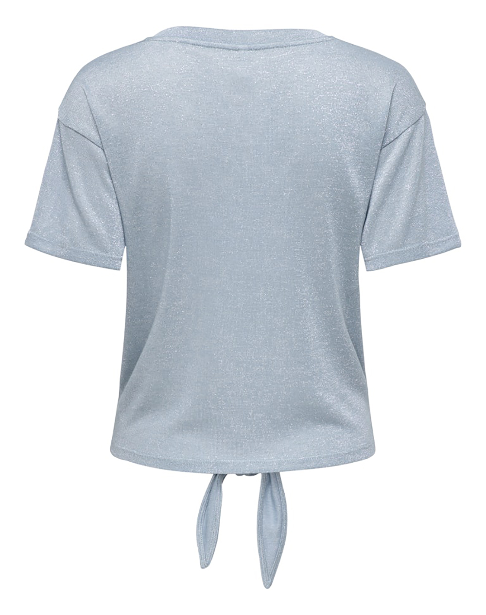 ONLY ONLY ONLAMBER S/S KNOT SHINE TOP JRS 15369755-Soft ChambraySilverglitter LightBlue - 2