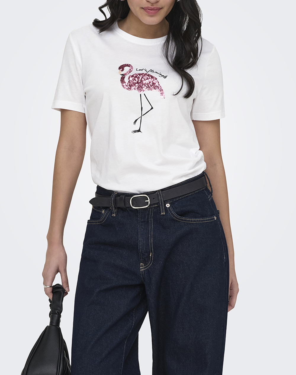 ONLY ONLKITA REG S/S PRINT TOP NOOS 15367568-Bright WhiteFlamingle Multi