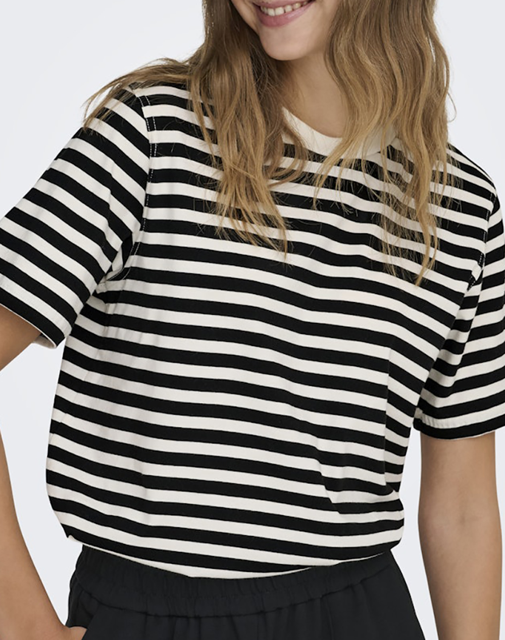 Only Onllivina S Stripe Tee Jrs Noos 15272227-Cloud Dancerblackstripes Multi Γυναικεία ρούχα μπλούζες Τ-Shirt Politikos Shop Πολιτικός