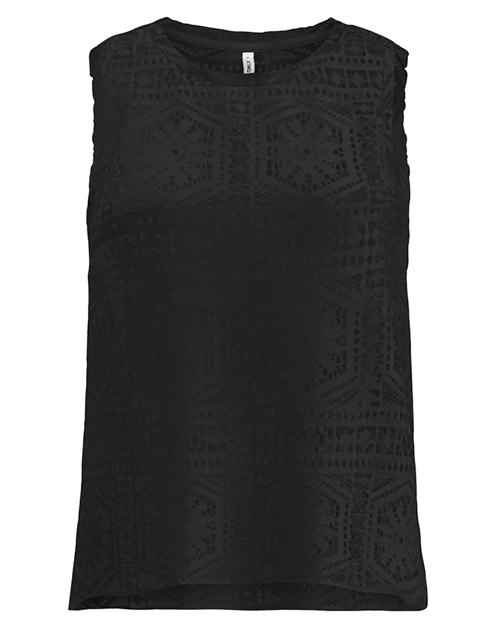 Only Onllian Lace Tank Top Jrs Noos 15372105-Black Black Γυναικεία ρούχα μπλούζες Τοπ Κορμακια Politikos Shop Πολιτικός