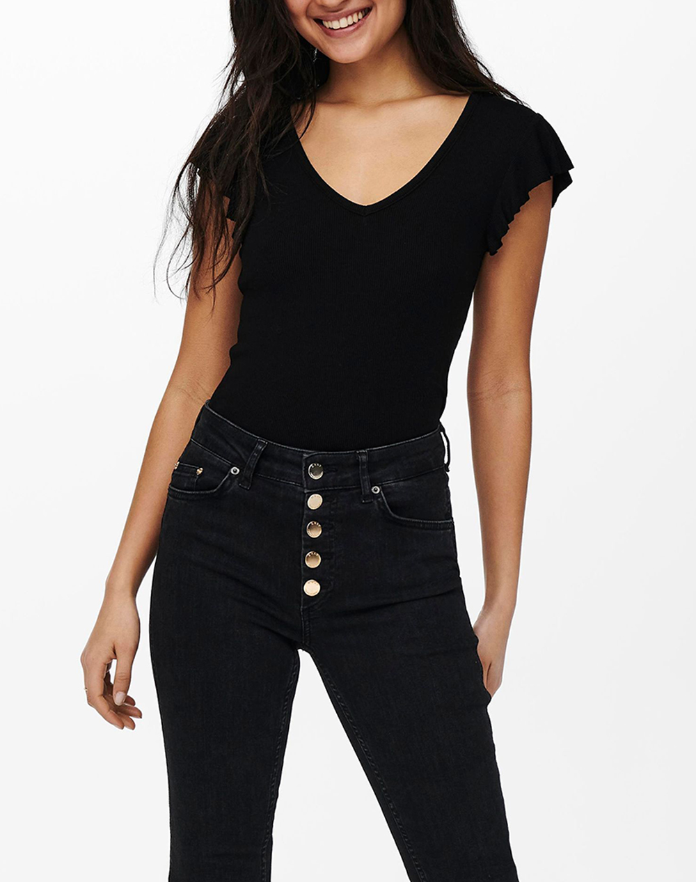 ONLY ONLBELIA CAP SLEEVE TOP JRS NOOS 15227187-BLACK Black