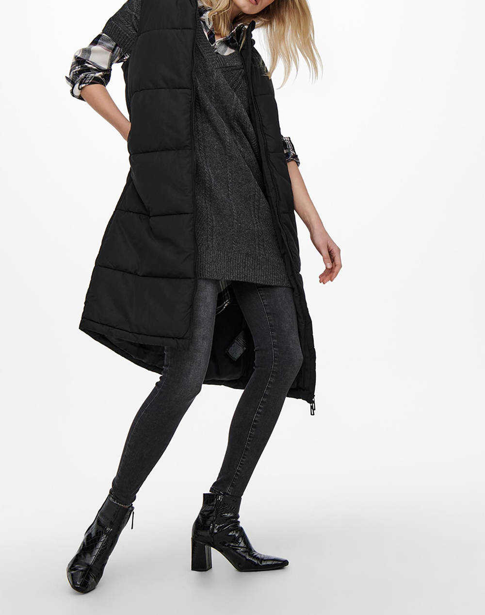 ONLY ONLALINA LONG WAISTCOAT OTW NOOS 15241995-BLACK Black φωτογραφία