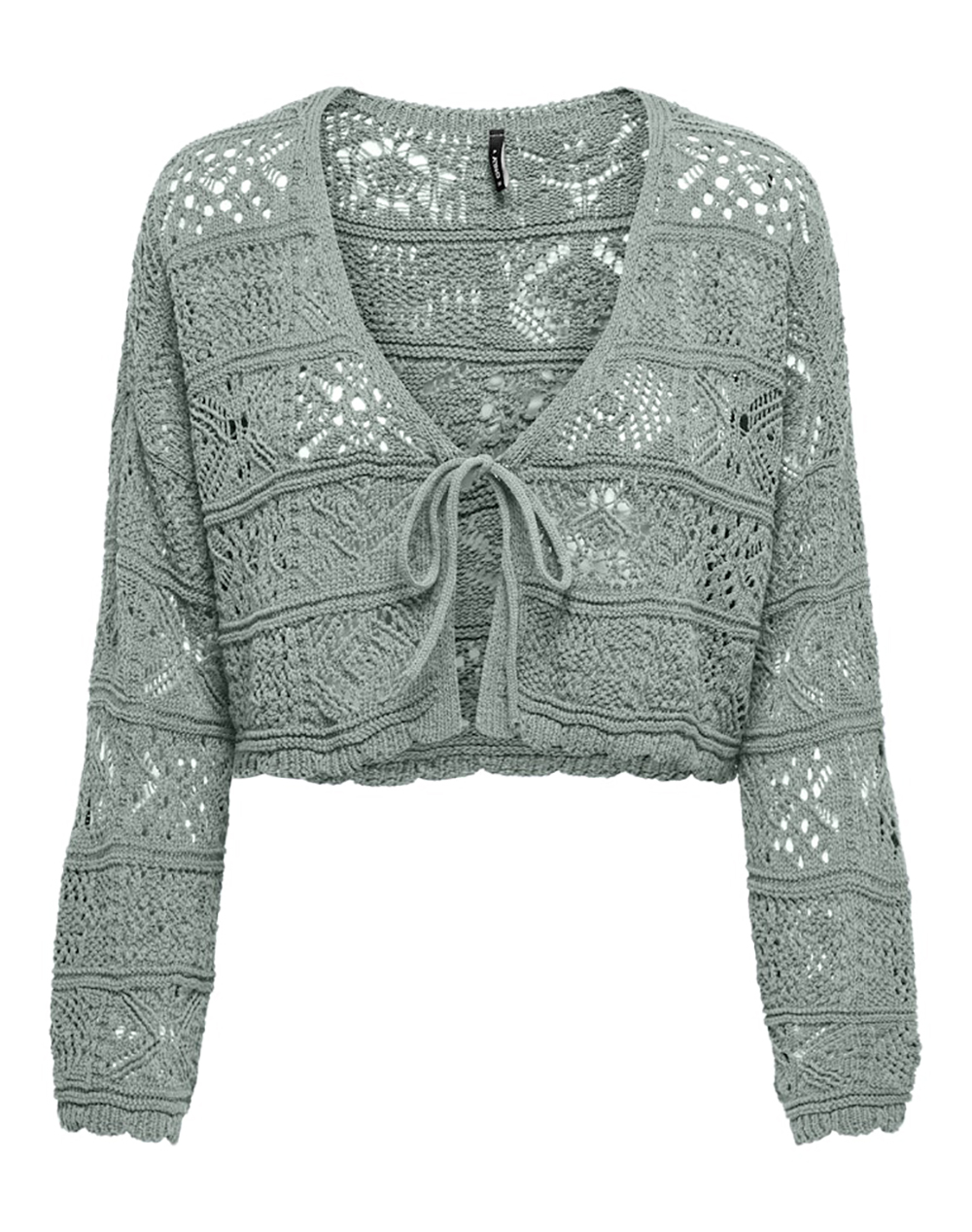ONLY ONLY ONLBEACH LIFE 7/8 TIE CARDIGAN KNT NOOS 15257604-Jadeite Khaki - 3