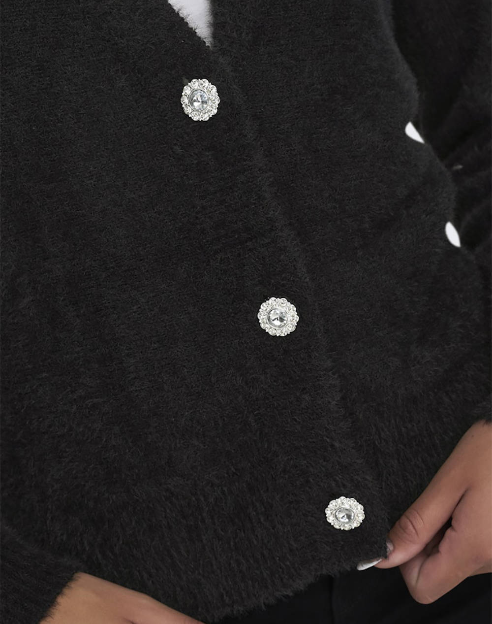 ONLY ONLY ONLELLA PIUMO LS CARDIGAN KNT NOOS 15259564-BLACK Black - 3