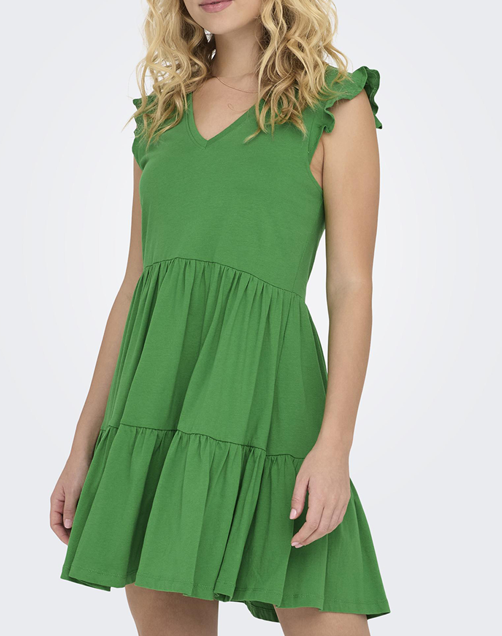ONLY ONLMAY CAP SLEEV FRIL DRESS JRS NOOS 15226992-Green Bee Green