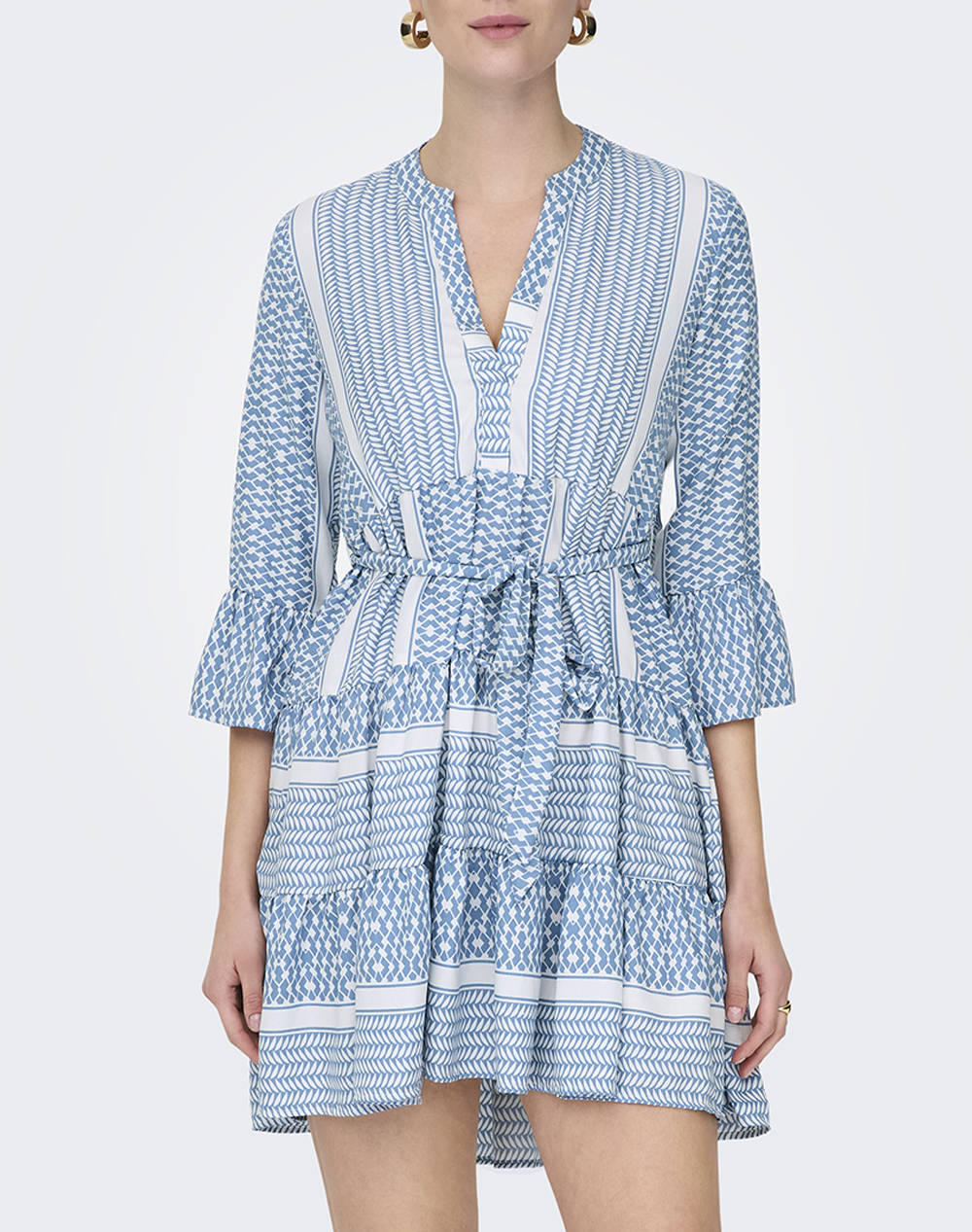 ONLY ONLATHENA LIFE 3/4 SHORT DRESS WVN NOOS 15219486-Coronet BlueATHENAPRINT LightBlue