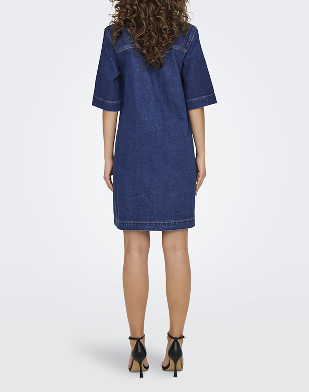 ONLY ONLBELLE S/S BUTTON DRESS DNM GUA NOOS 15324384-Dark Blue Denim DenimBlue