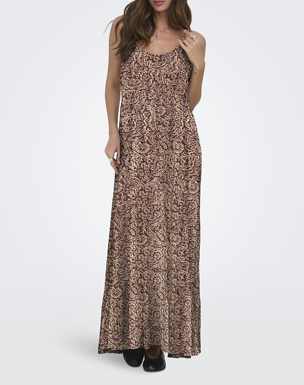 ONLY ONLMATEA LIFE STRAP LONG DRESS WVN NOOS 15339142-Spiced AppleAOP:ETHNIC PAISLEY Mixed