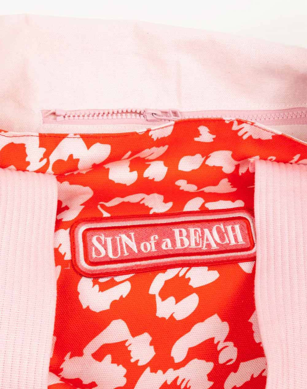 Sun Of A Beach Red Leopard Tote Bag (Διαστάσεις: 53 X 36 11 Εκ) Tbb Rleo Cnv Pin-Red Orangered Γυναικεία αξεσουάρ τσάντες Politikos Shop Πολιτικός