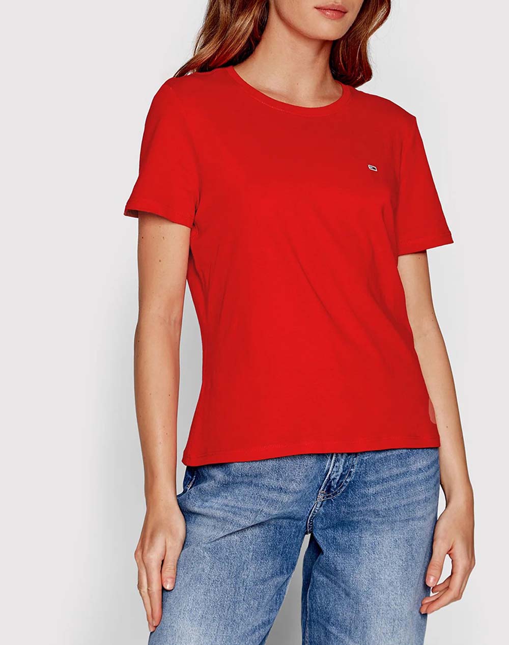 TOMMY JEANS TJW JERSEY T-SHIRT DW0DW14616-XNL Red