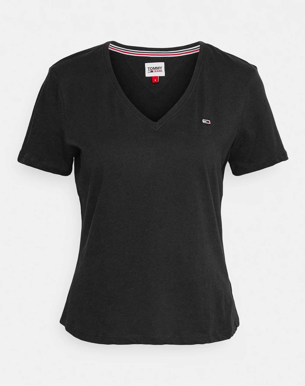 TOMMY JEANS TJW SLIM SOFT V NECK TEE DW0DW14617-BDS Black φωτογραφία