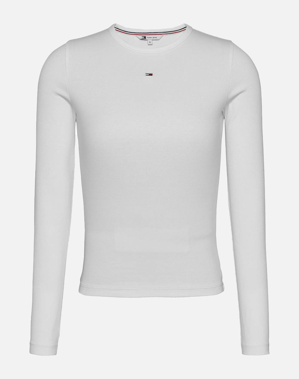 TOMMY JEANS TJW SLIM ESSENTIAL RIB LS DW0DW17387-YBR White