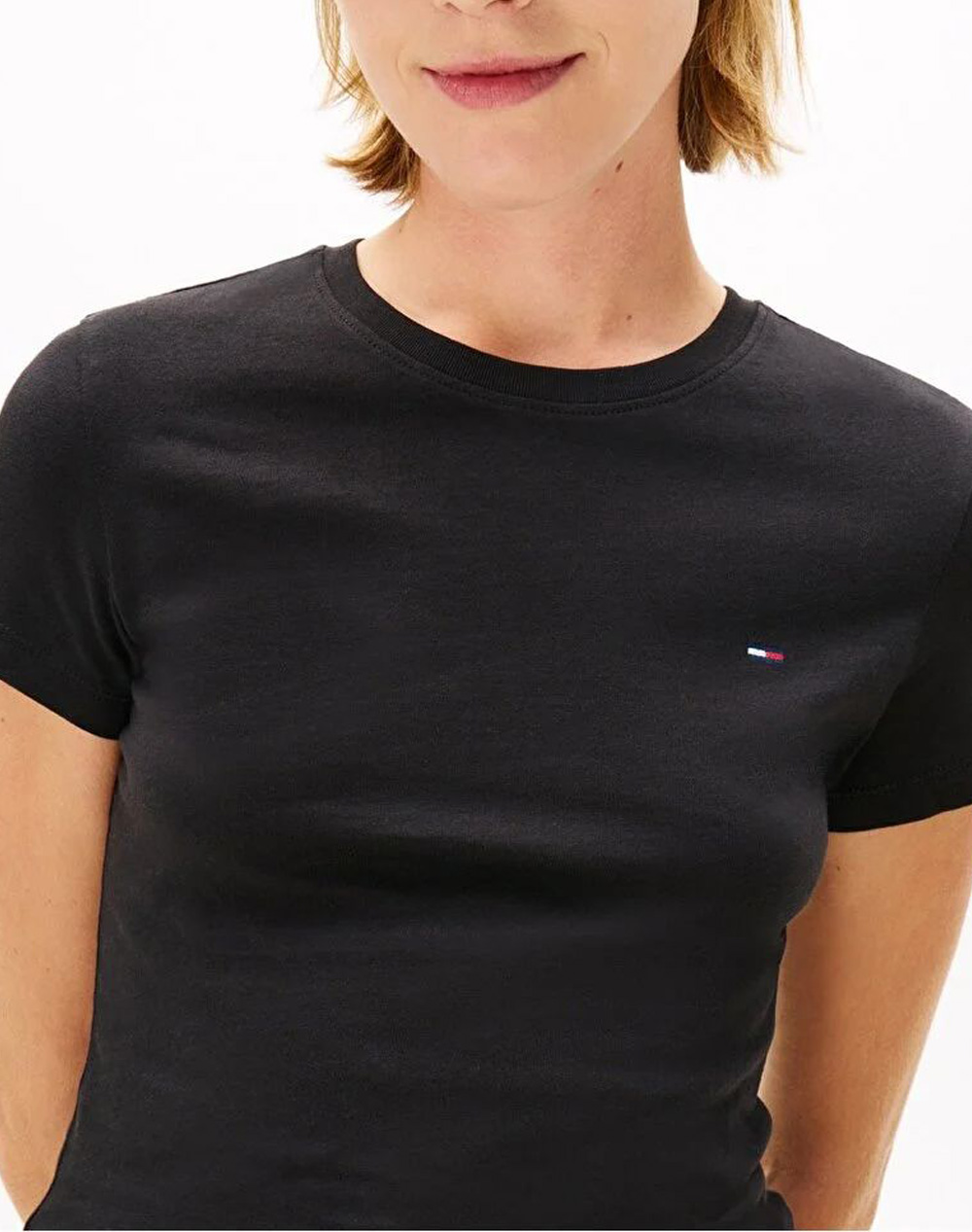 Tommy Jeans Tjw C-Neck Tee Dw0Dw20459-Bds Black Γυναικεία ρούχα μπλούζες Τ-Shirt Politikos Shop Πολιτικός
