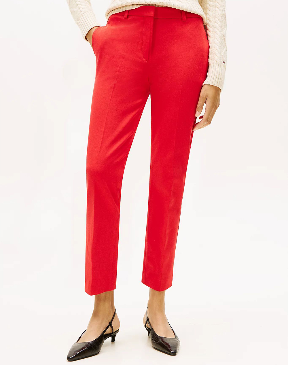 TOMMY HILFIGER GABARDINE SLIM PANT WW0WW48350-XLG Red