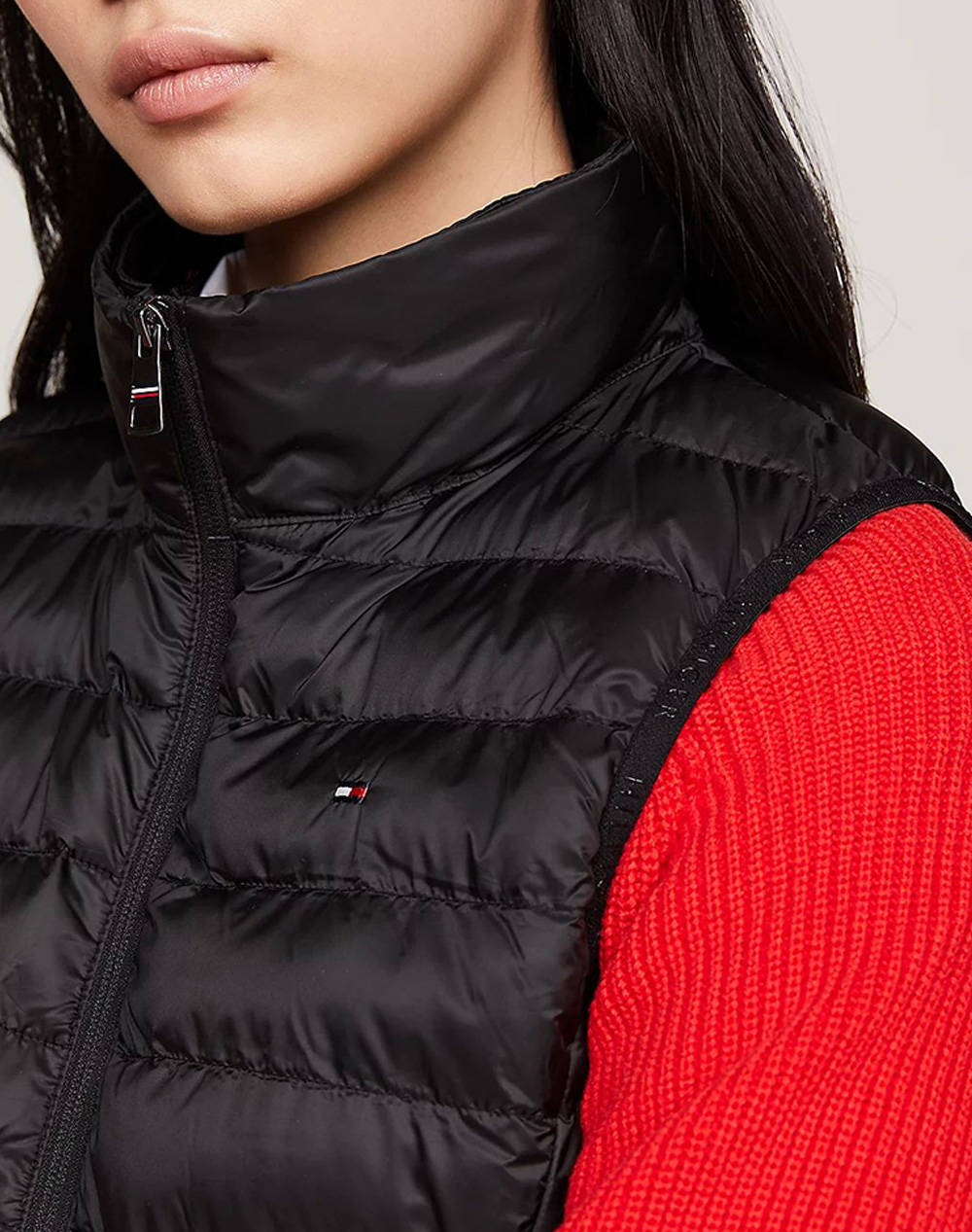 Tommy Hilfiger Lw Padded Global Stripe Vest Ww0Ww42051-Bds Black Γυναικεία ρούχα Πανωφορια μπουφάν Αμανικο Politikos Shop Πολιτικός