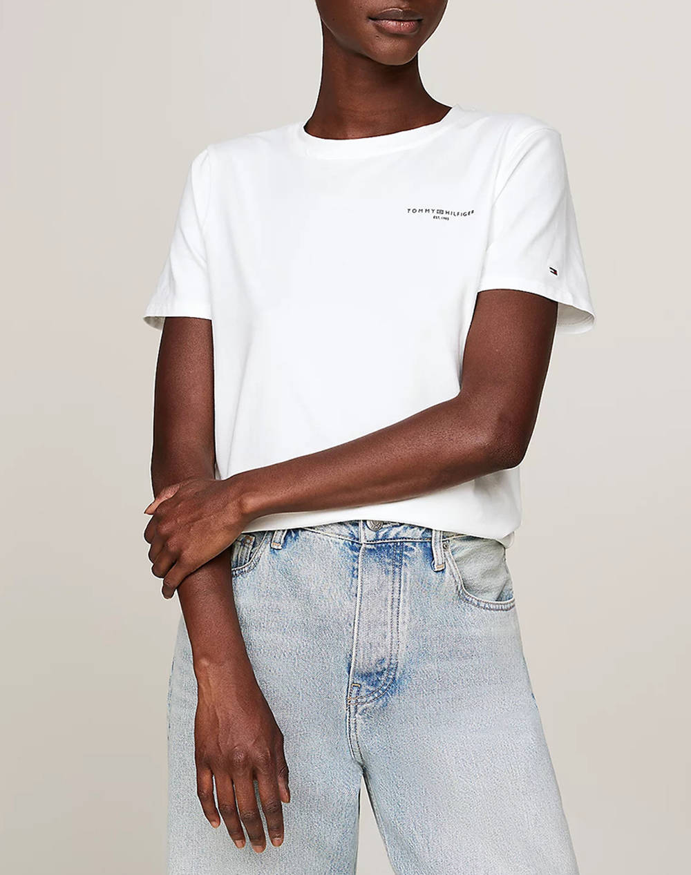 TOMMY HILFIGER 1985 REG MINI CORP LOGO WW0WW37877-02Z Ecru