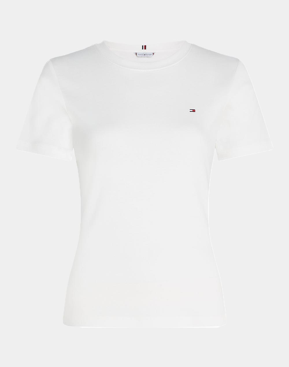 Tommy Hilfiger New Slim Cody C-Nk Ss Ww0Ww40587-Ybl Ecru Γυναικεία ρούχα μπλούζες Τ-Shirt Politikos Shop Πολιτικός