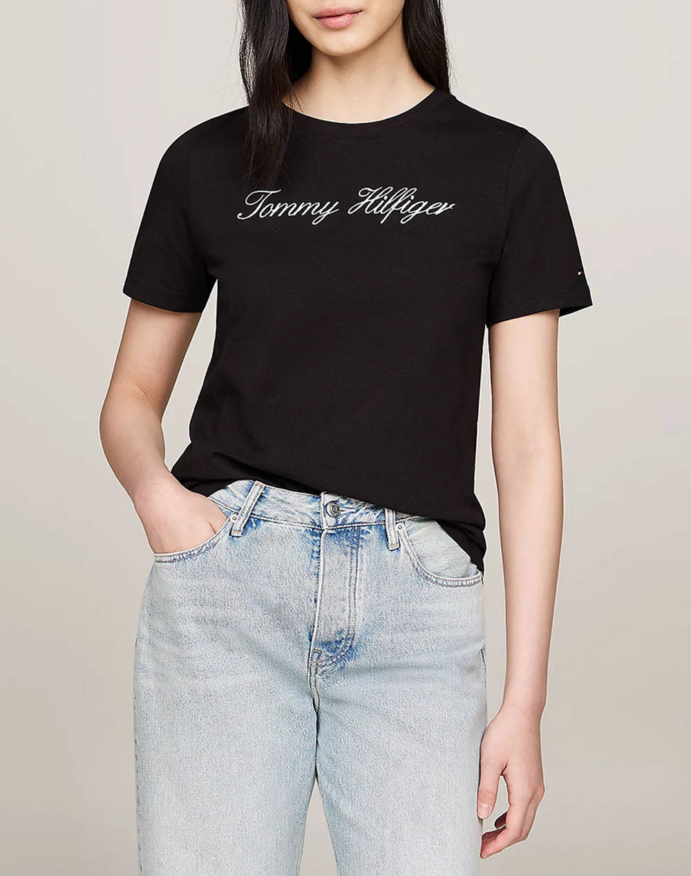 TOMMY HILFIGER NOS SCRIPT REGULAR C-NK SS WW0WW43459-0GJ Black