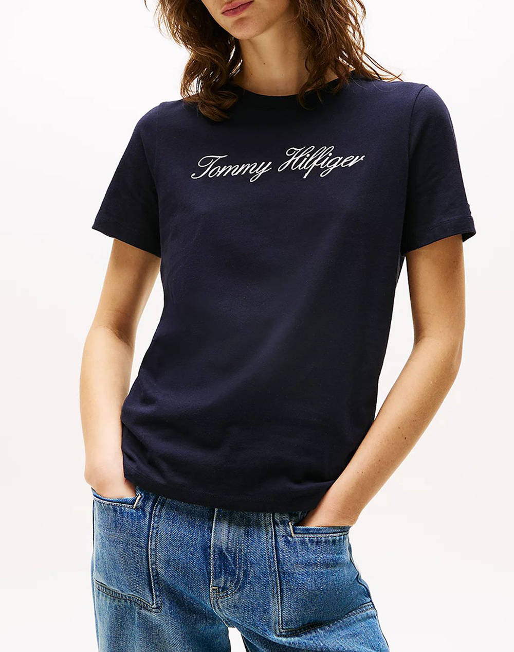 TOMMY HILFIGER NOS SCRIPT REGULAR C-NK SS WW0WW43459-02G DarkBlue