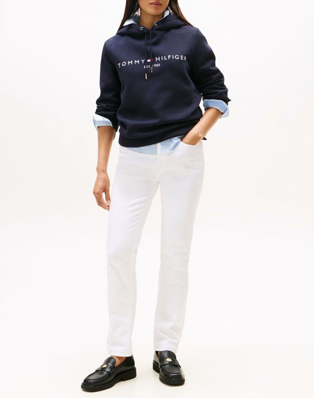 Tommy Hilfiger Heritage Hoodie Ls Ww0Ww31998-Dw5 Navyblue Γυναικεία ρούχα μπλούζες φούτερ Politikos Shop Πολιτικός