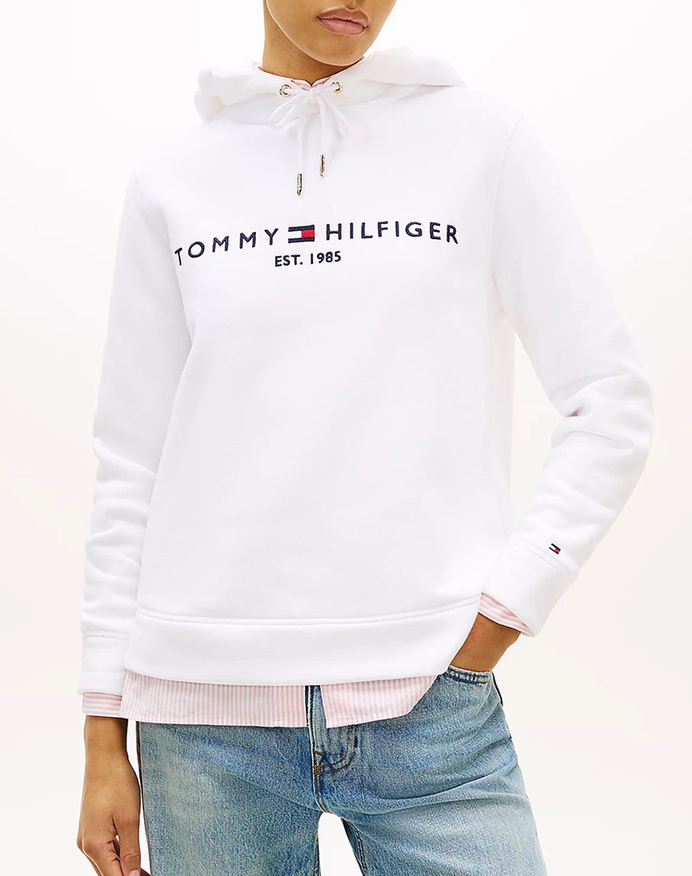 TOMMY HILFIGER HERITAGE HILFIGER HOODIE LS WW0WW31998-YBR White