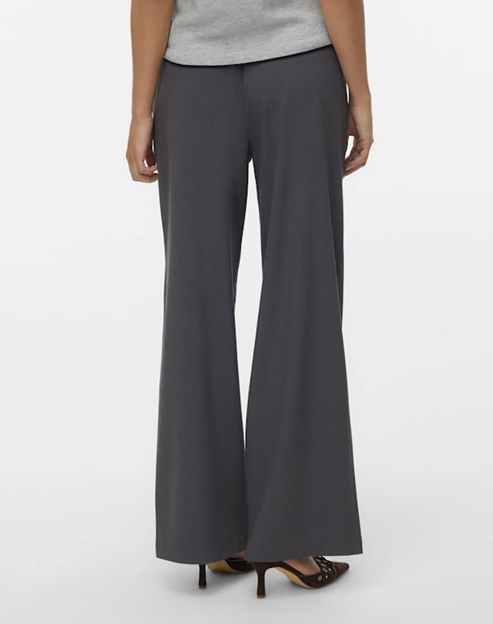 VERO MODA VMMILLY LW WIDE STRING PANT NOOS 10331924-Dark Grey Melange DarkGray φωτογραφία
