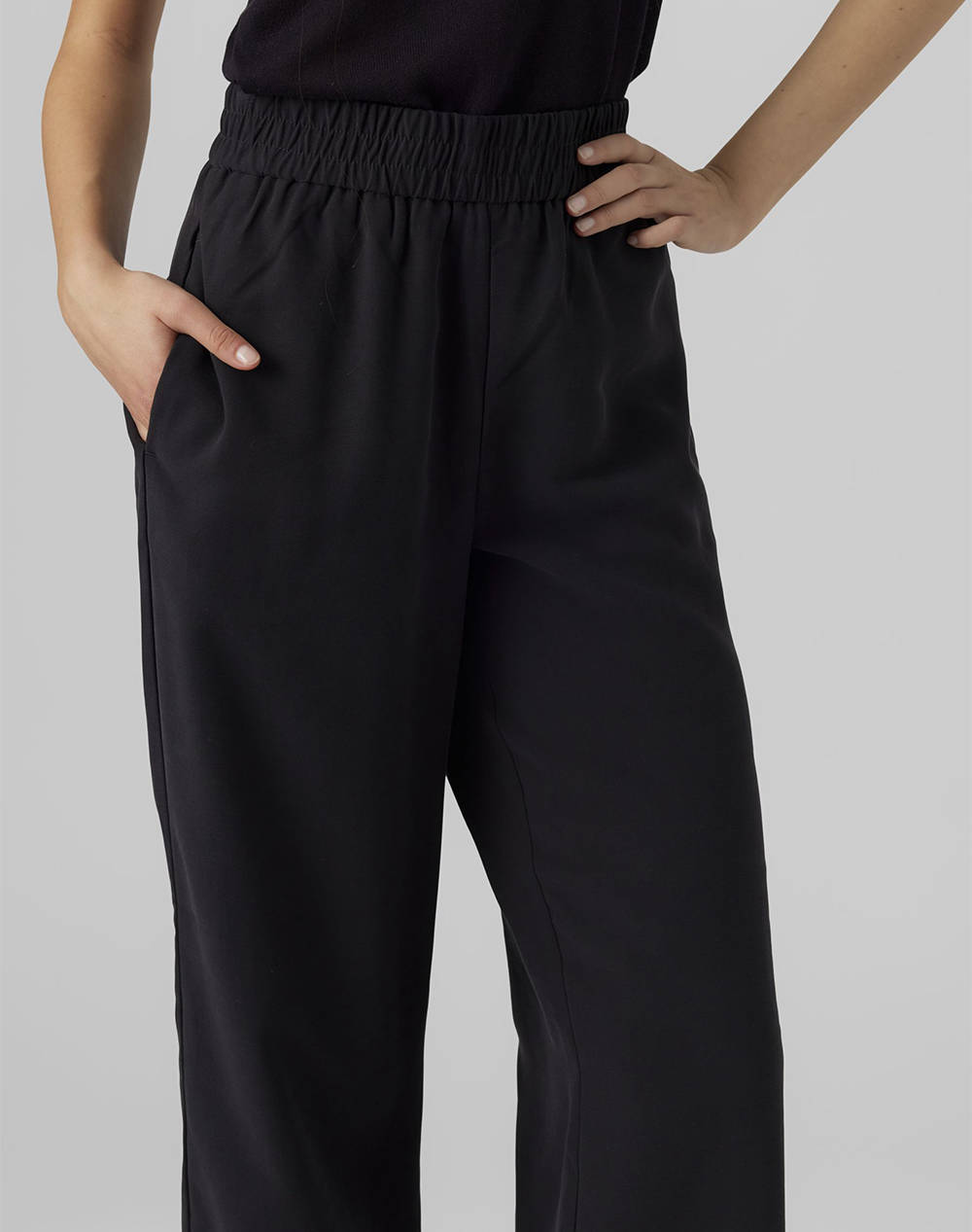 VERO MODA VMCARMEN HW WIDE PULL-ON PANT NOOS 10278926-BLACK Black φωτογραφία