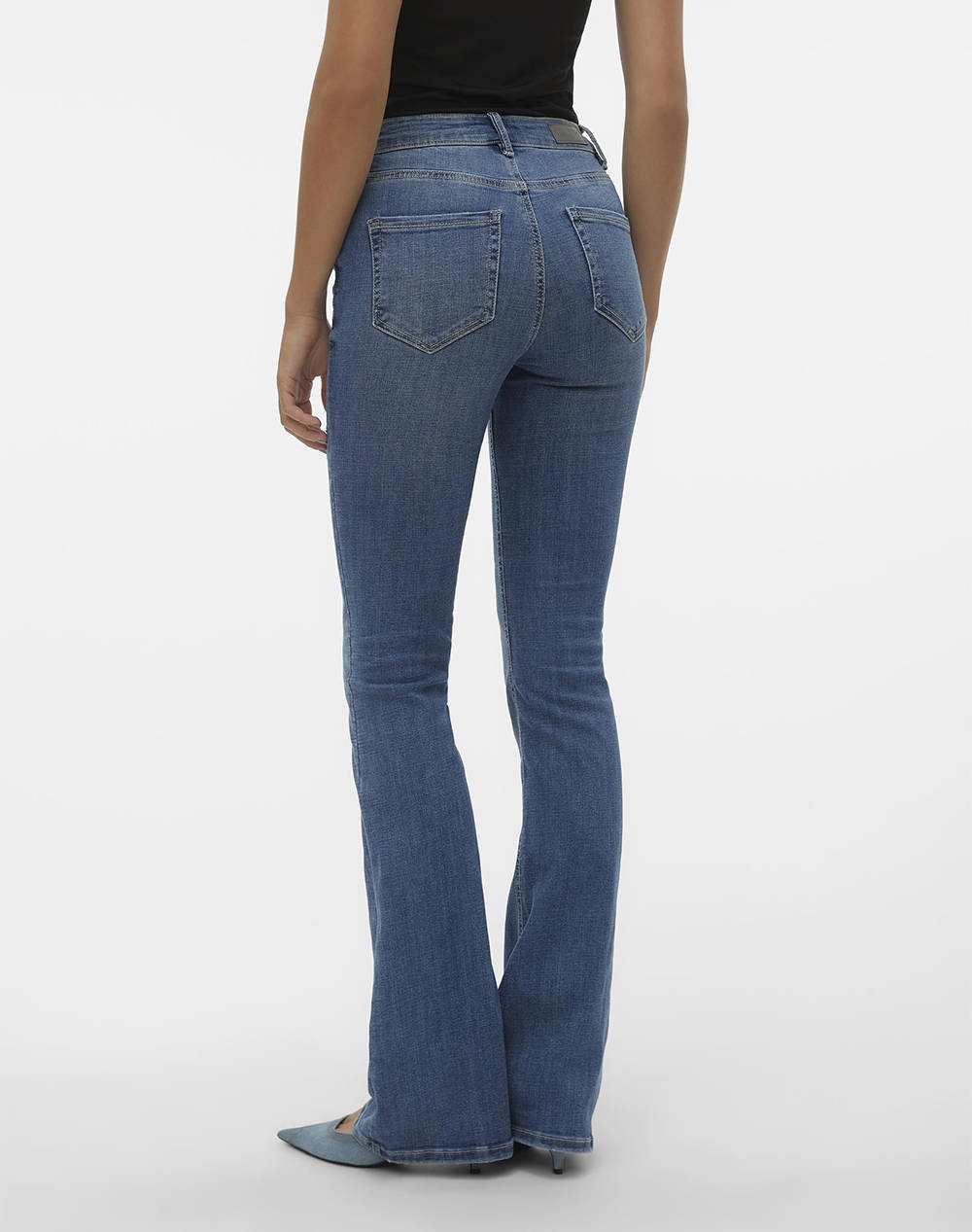VERO MODA VMFLASH MR FLARED JEANS LI347 GA NOOS 10302478-Medium Blue Denim DenimBlue φωτογραφία