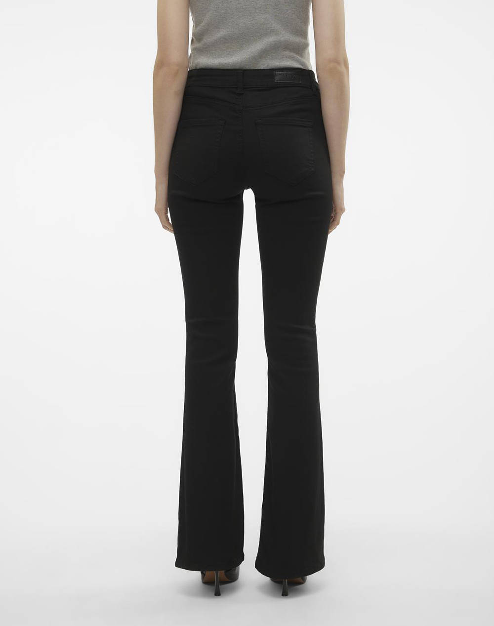 VERO MODA VMFLASH MR FLARED JEANS LI140 GA NOOS 10305103-BLACK Black φωτογραφία