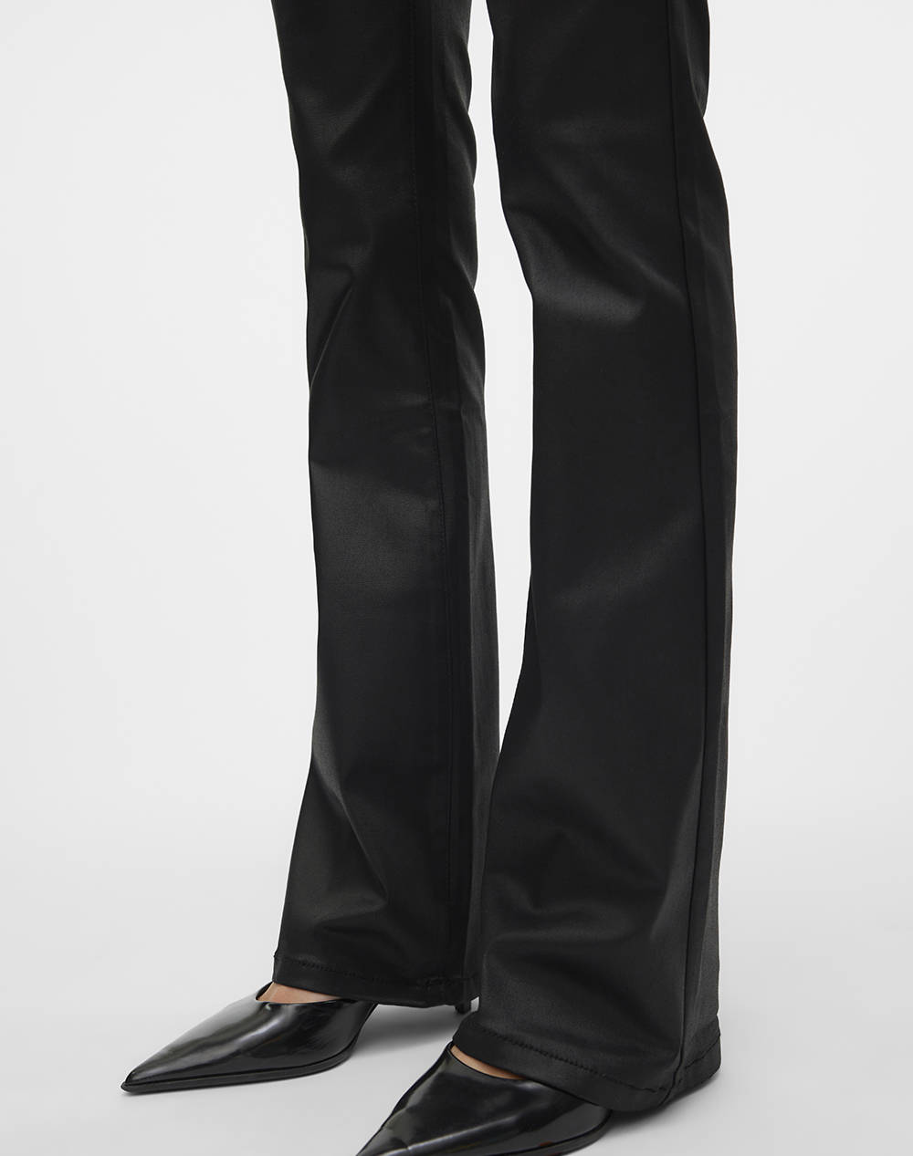 Vero Moda Vmflash Mr Flared Coated Pants Noos 10314594-Black Black Γυναικεία ρούχα παντελόνια Jean 5P Cargo Politikos Shop Πολιτικός