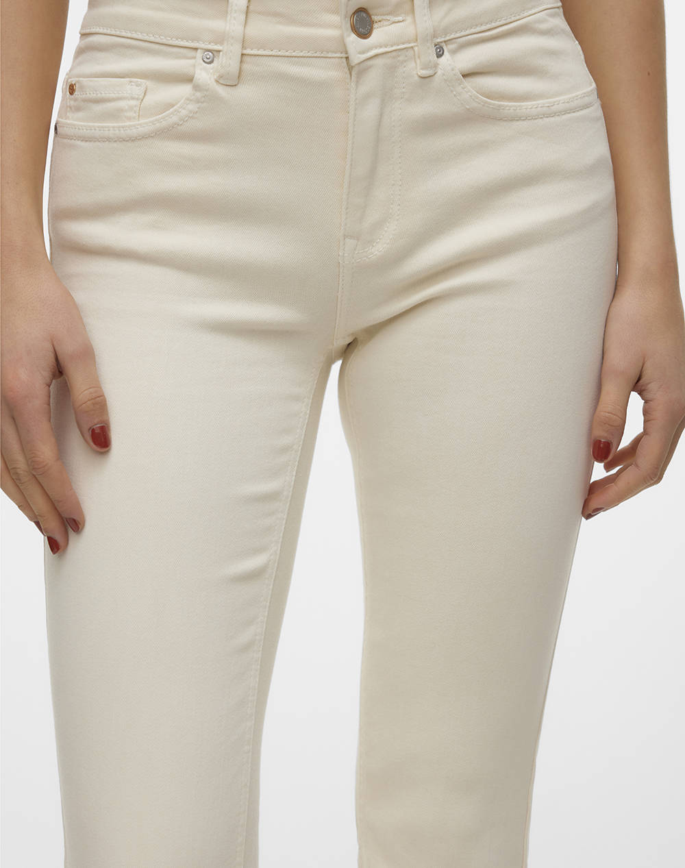 Vero Moda Vmflash Mr Flared Jeans Color Ga Noos 10307572-Ecru Ecru Γυναικεία ρούχα παντελόνια Jean 5P Cargo Politikos Shop Πολιτικός