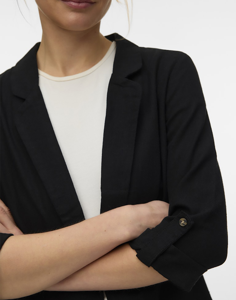 Vero Moda Vmjesmilo 3 4 Loose Blazer Wvn Noos 10279700-Black Black Γυναικεία ρούχα Πανωφορια Σακακια Politikos Shop Πολιτικός
