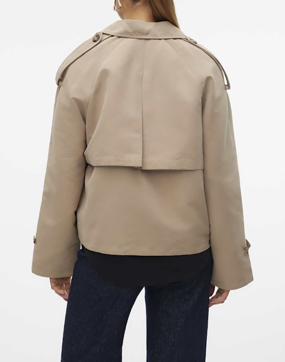 VERO MODA VMCHLOE SHORT TRENCHCOAT NOOS 10309534-Silver Mink Biege φωτογραφία