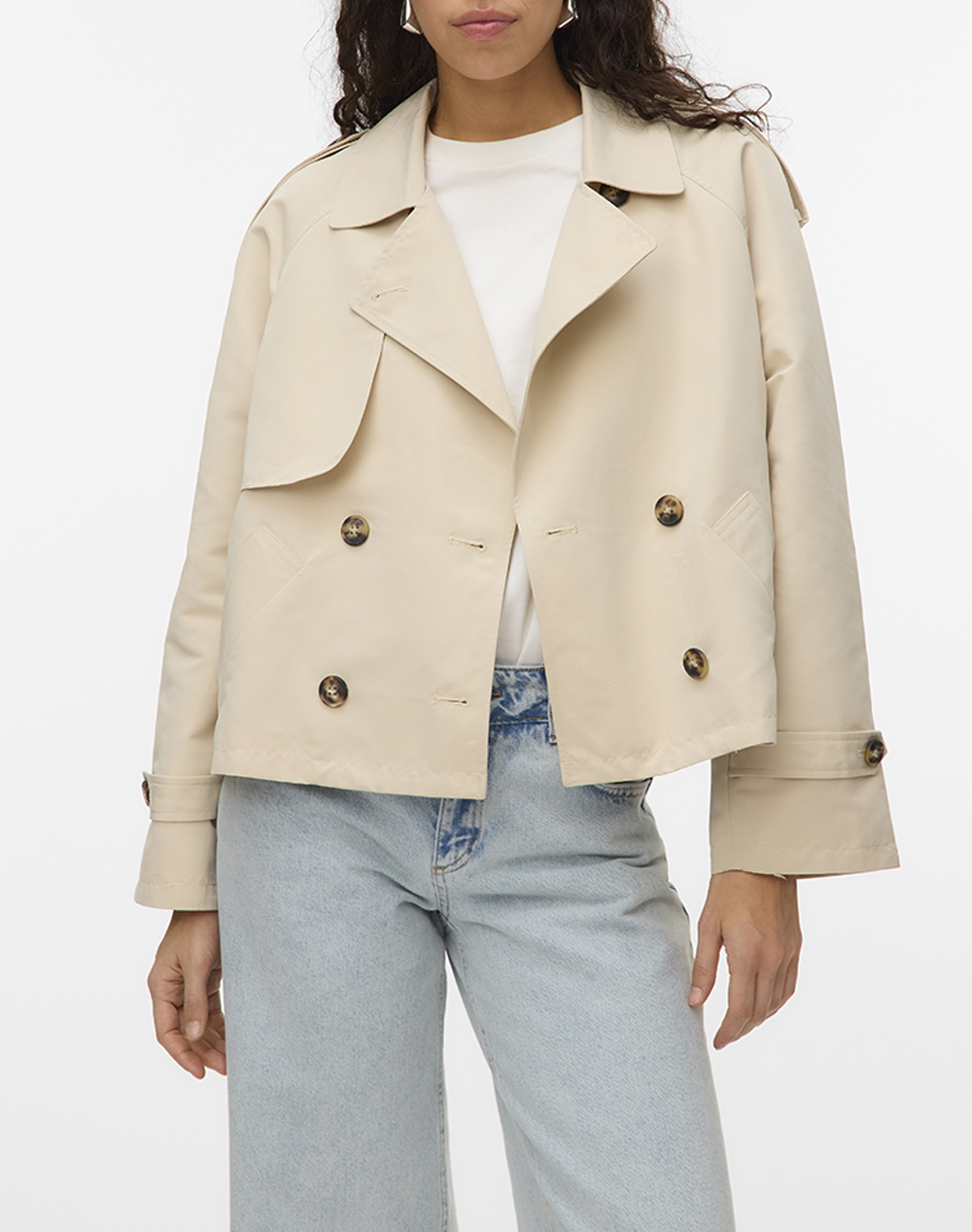VERO MODA VMCHLOE SHORT TRENCHCOAT NOOS 10309534-Oatmeal Ecru