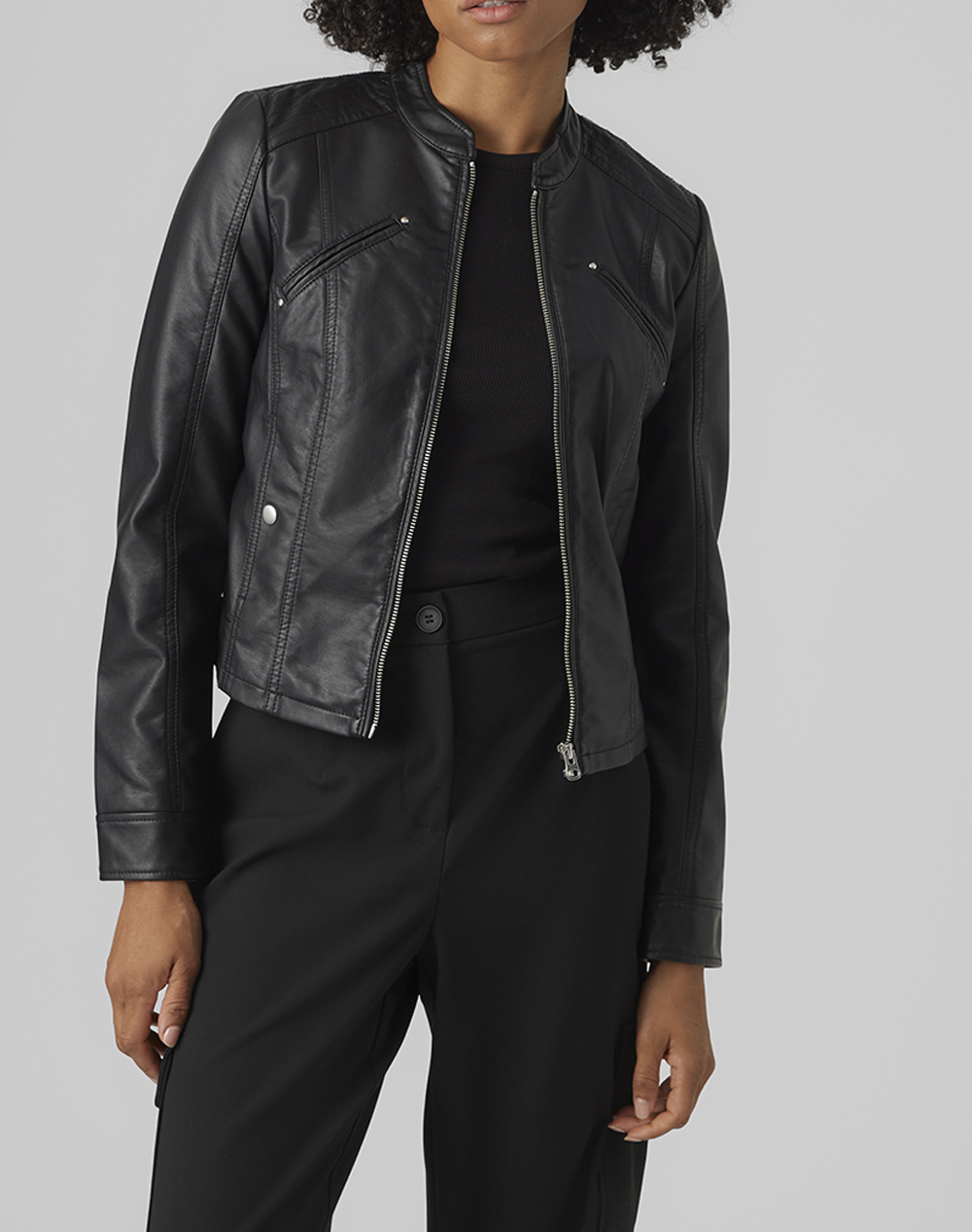 VERO MODA VMFAVODONA SHORT COATED JACKET NOOS 10288555-BLACK Black