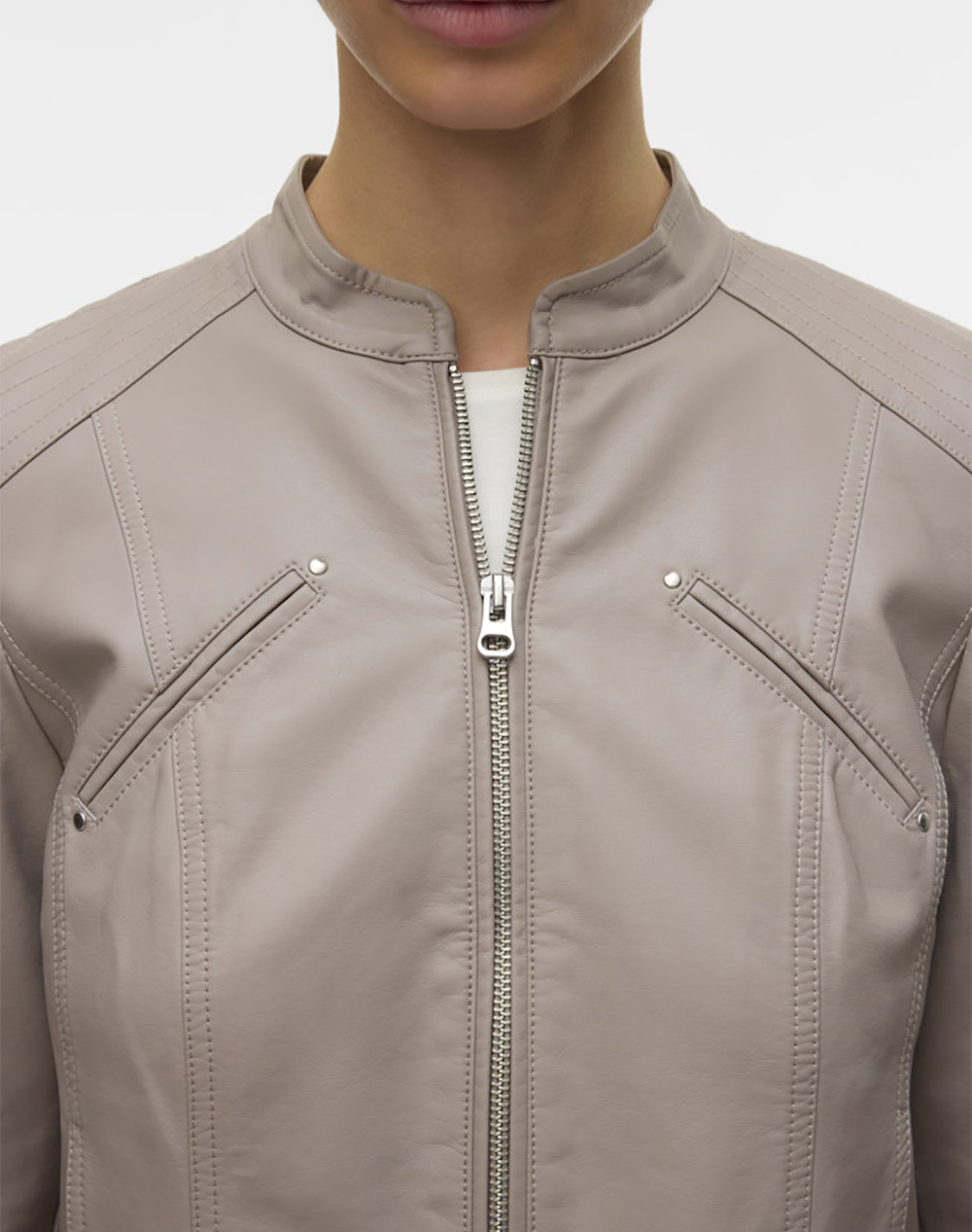 Vero Moda Vmfavodona Short Coated Jacket Noos 10288555-Moon Rock Gray Γυναικεία ρούχα Πανωφορια μπουφάν Politikos Shop Πολιτικός