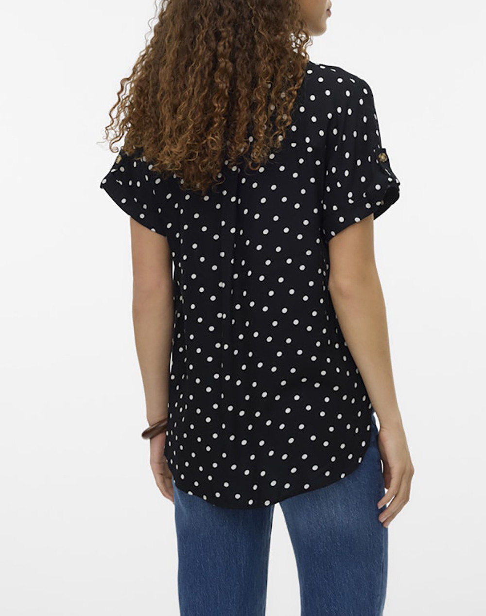 VERO MODA VERO MODA VMBUMPY SS SHIRT AOP WVN NOOS 10331923-BlackCarla Dot Snow White JetBlack - 2