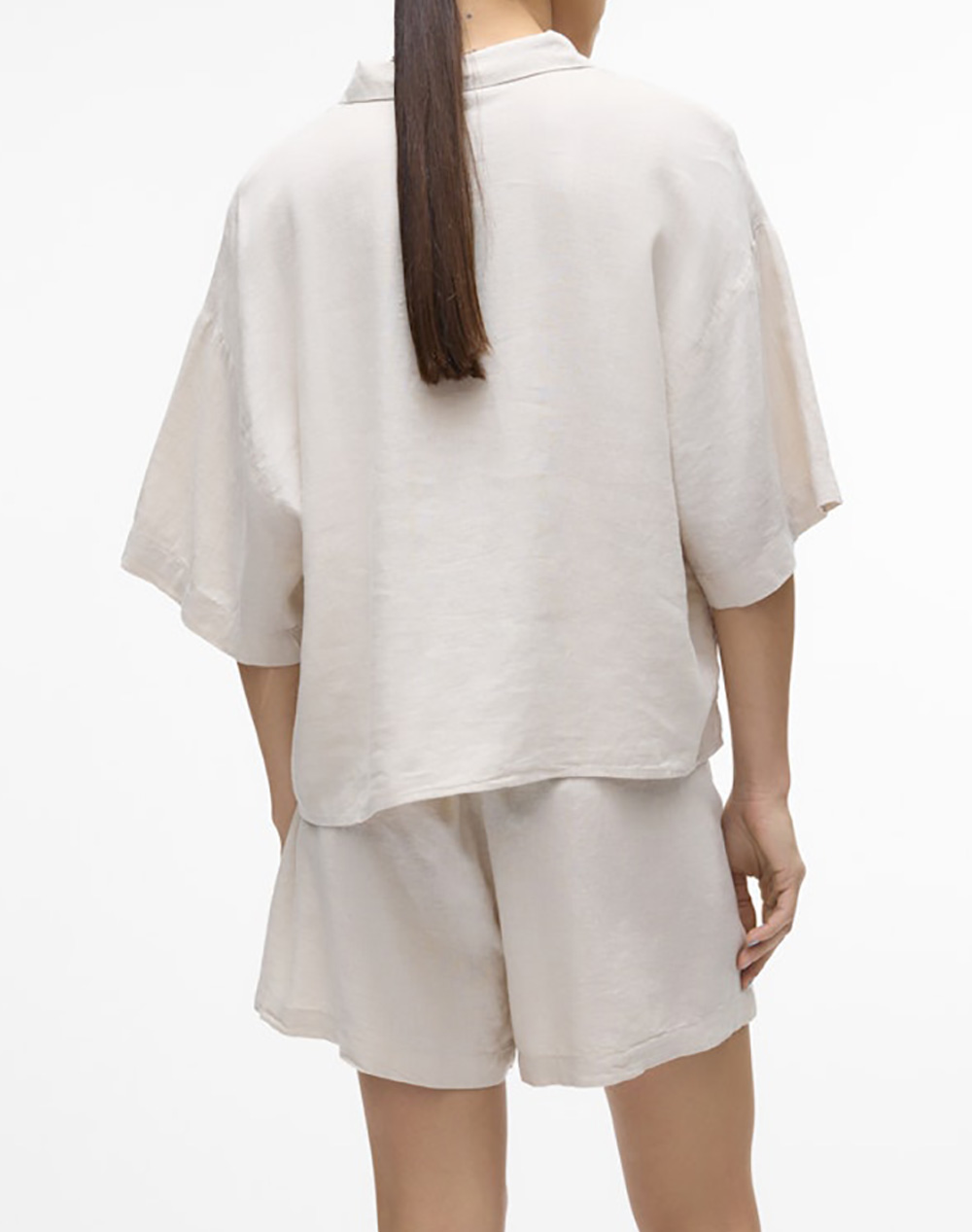 VERO MODA VERO MODA VMLINN 2/4 SHORT SHIRT WVN NOOS 10306820-Moonbeam OffWhite - 2