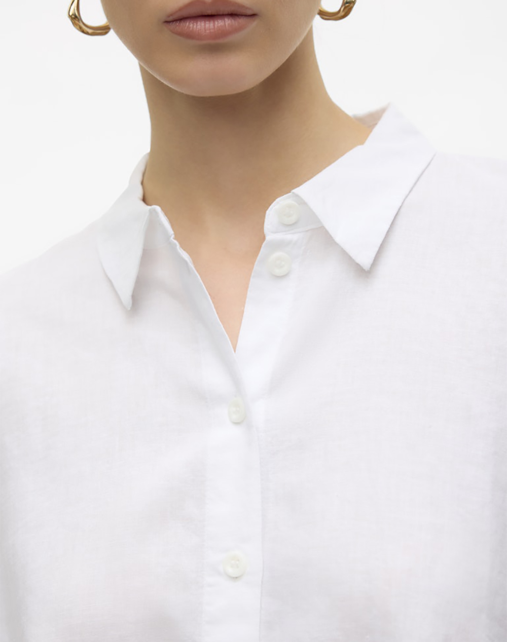Vero Moda Vmlinn 2 4 Short Shirt Wvn Noos 10306820-Snow White Γυναικεία ρούχα πουκάμισα Politikos Shop Πολιτικός