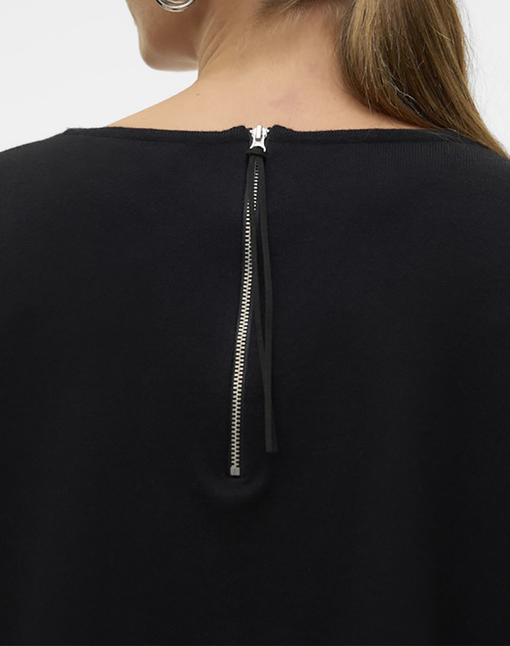 Vero Moda Vmbreeze Aura Ls Zipper Blouse Noos 10319443-Black Black Γυναικεία ρούχα μπλούζες Πλεκτά Politikos Shop Πολιτικός