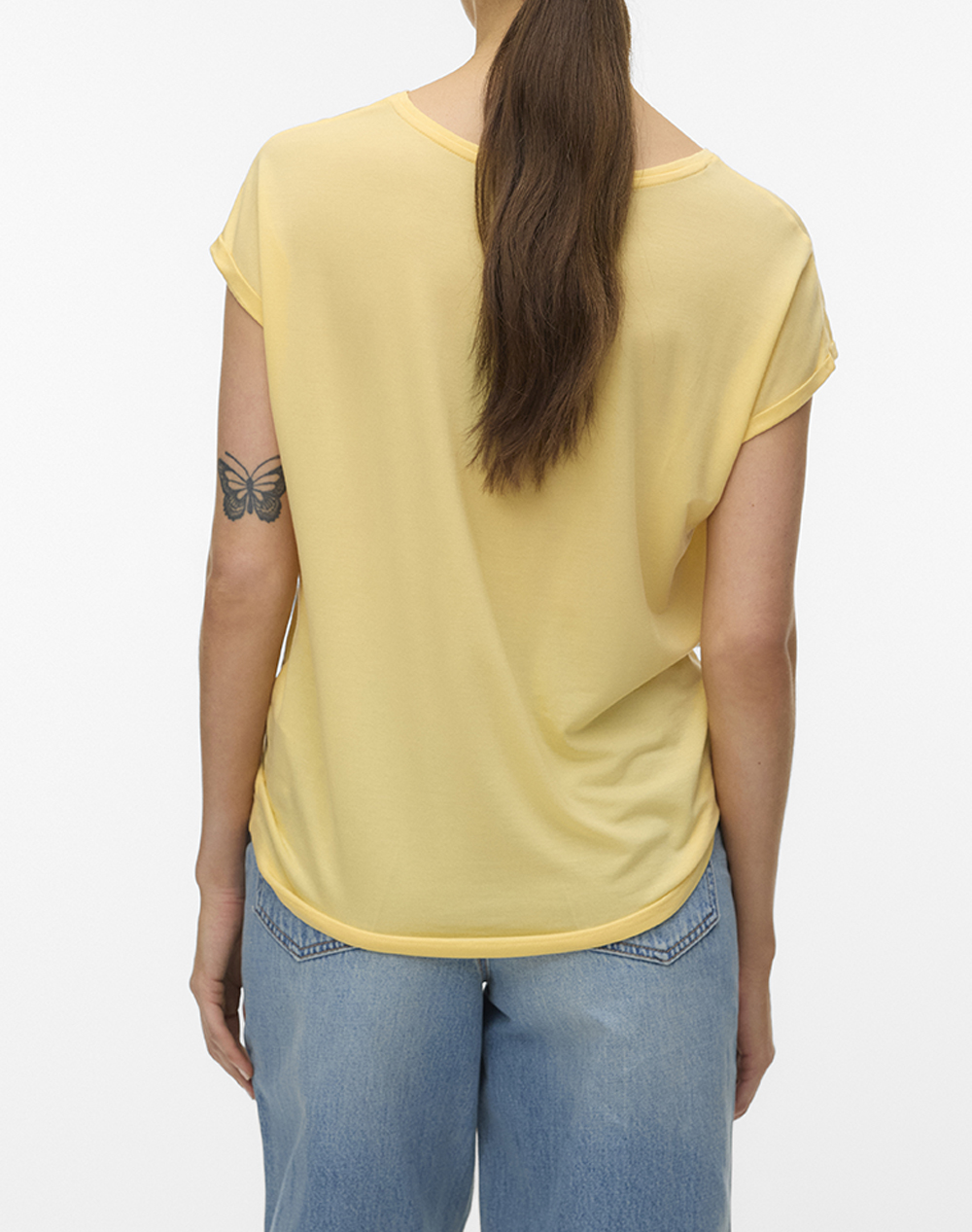 VERO MODA VERO MODA VMAVA PLAIN SS TOP JRS NOOS 10284468-Golden Haze Yellow - 2