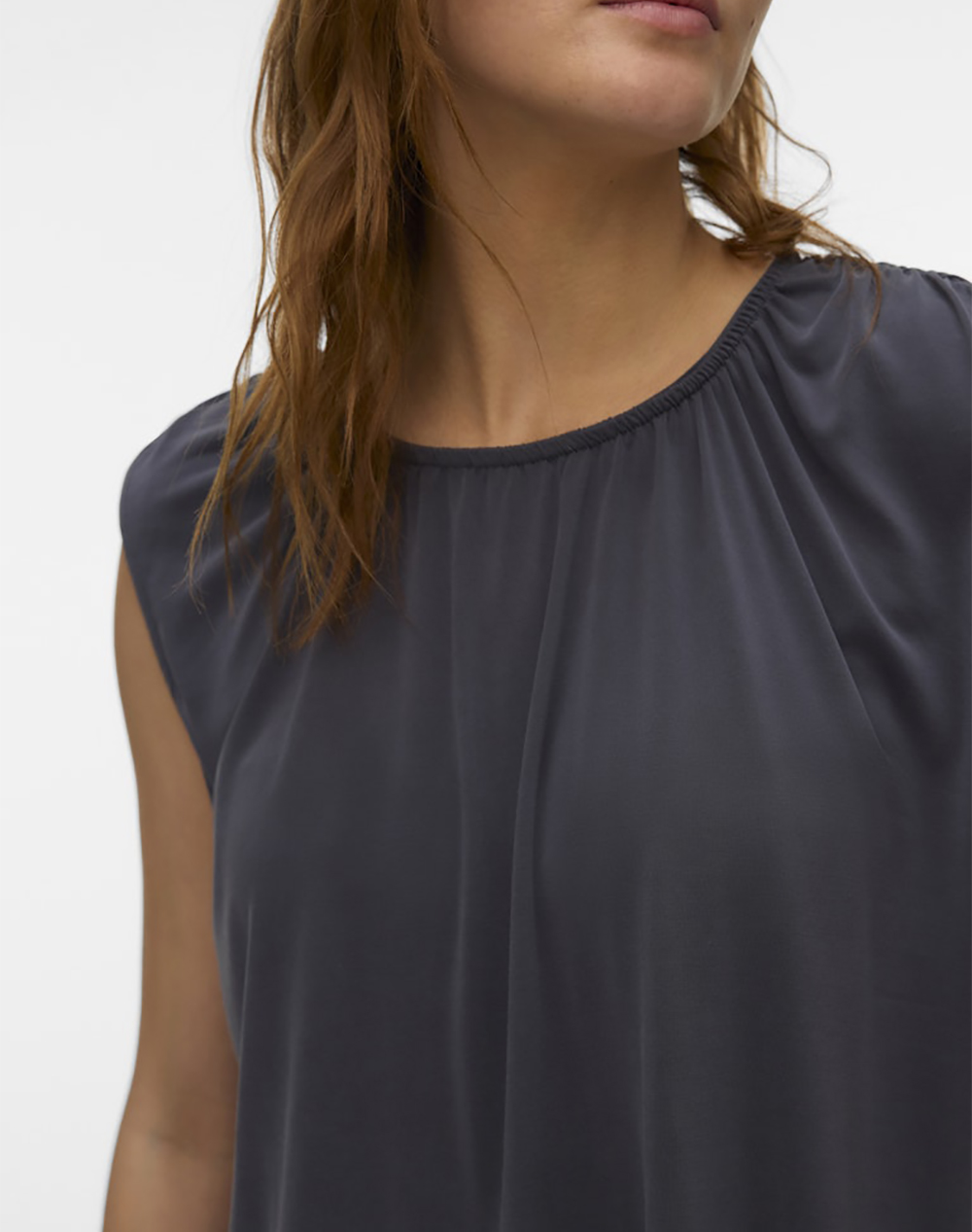 Vero Moda Vmfilli Sl Top Jrs Noos 10342938-Asphalt Darkslategrey Γυναικεία ρούχα μπλούζες Τοπ Κορμακια Politikos Shop Πολιτικός