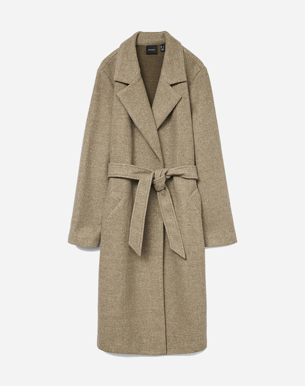 VERO MODA VMFORTUNEAYA LONG COAT GA NOOS 10278330-CubMelange SandyBrown