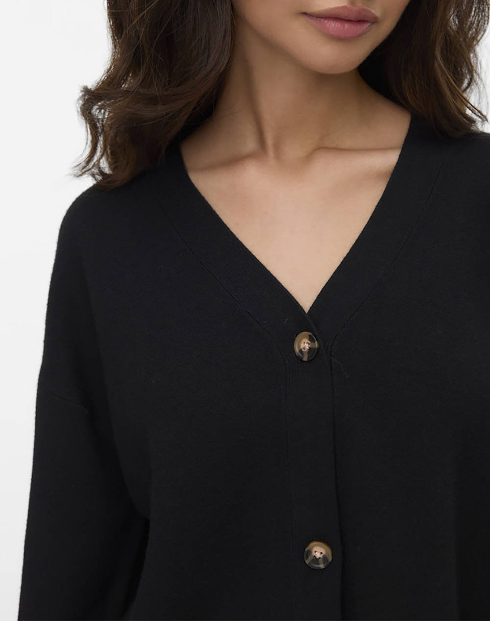 Vero Moda Vmsaba Full Needle Ls V-Neck Cardi Noos 10331794-Black Black Γυναικεία ρούχα μπλούζες Πλεκτά Politikos Shop Πολιτικός