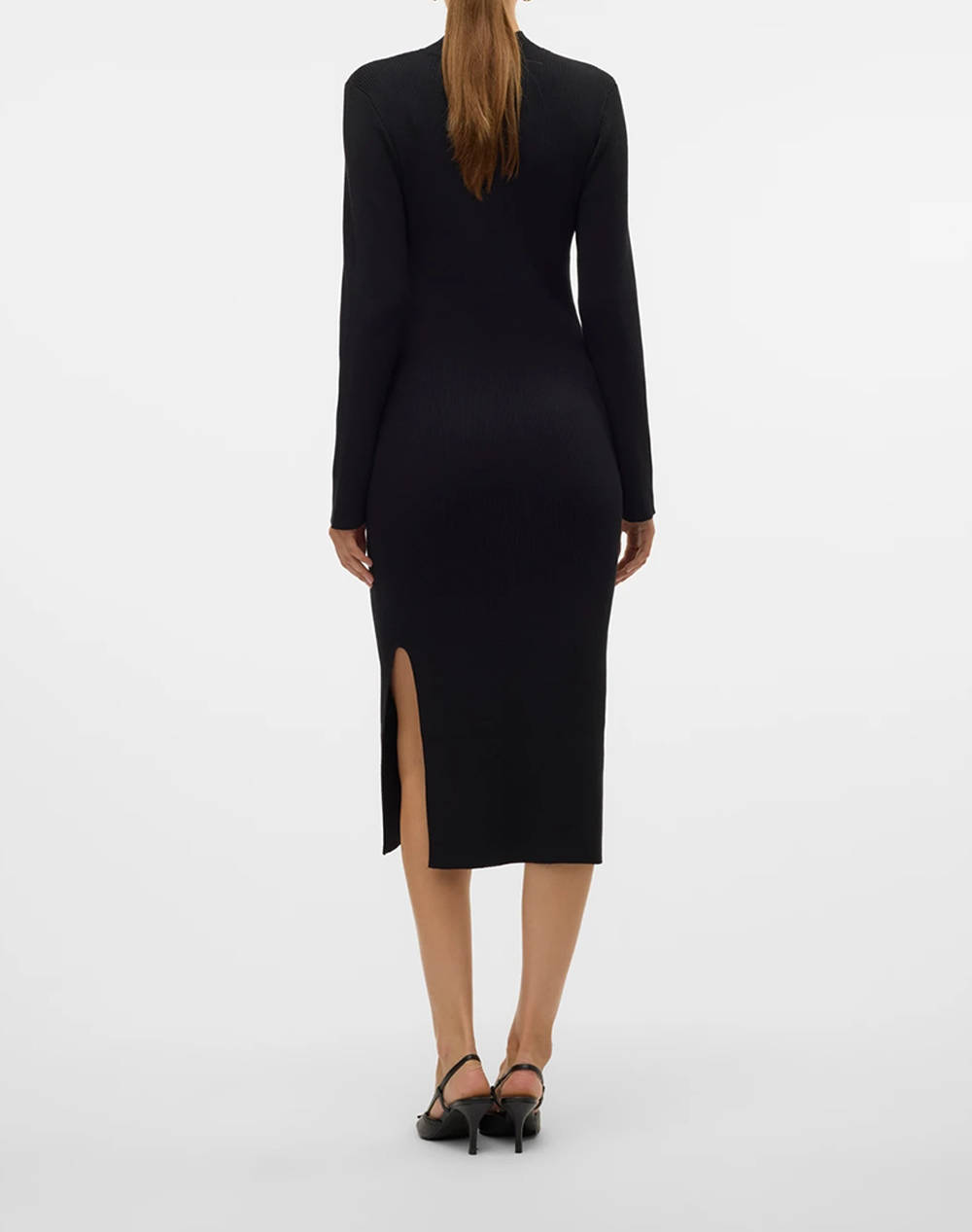 VERO MODA VERO MODA VMLYNZI LS CALF KNIT DRESS VMA NOOS 10312368-BLACK Black - 2
