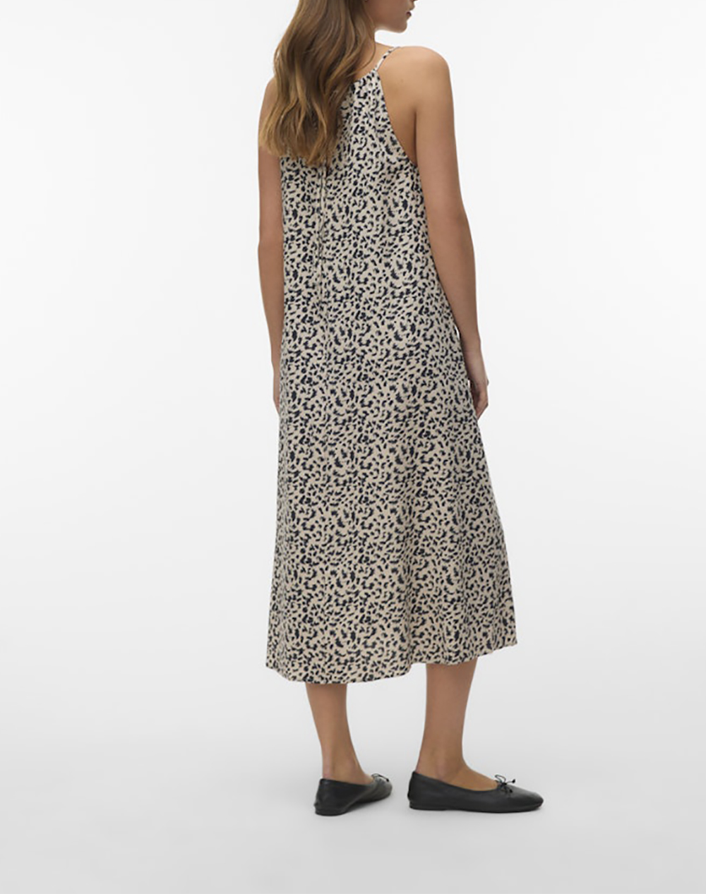 VERO MODA VMJESMILO CALF SINGLET DRESS WVN NOOS 10340519-Silver LiningSusleoobsidian Multi