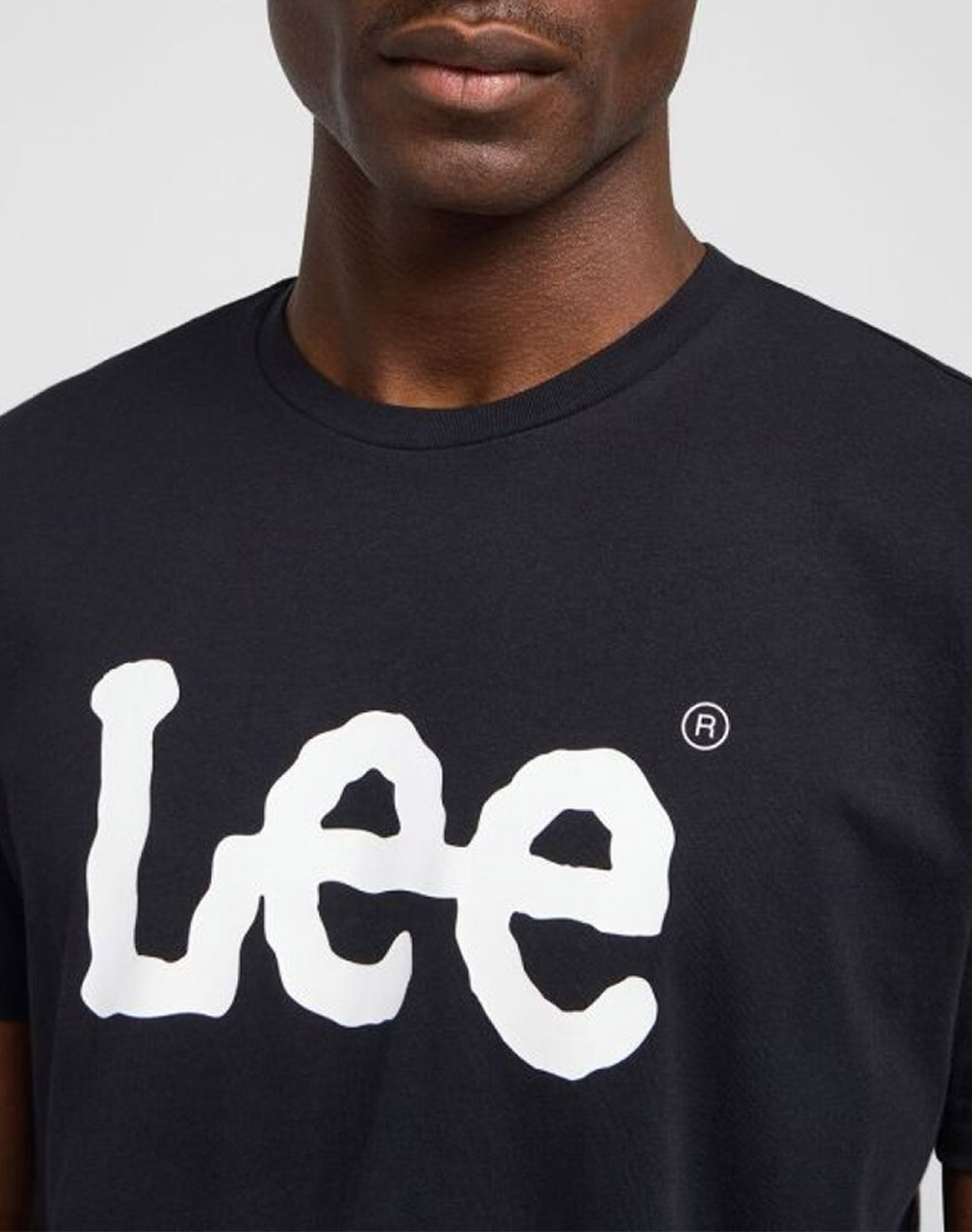 Lee Wobbly Logo Tee 112116120-Black Black ανδρικά ρούχα μπλούζες T-Shirt Politikos Shop Πολιτικός