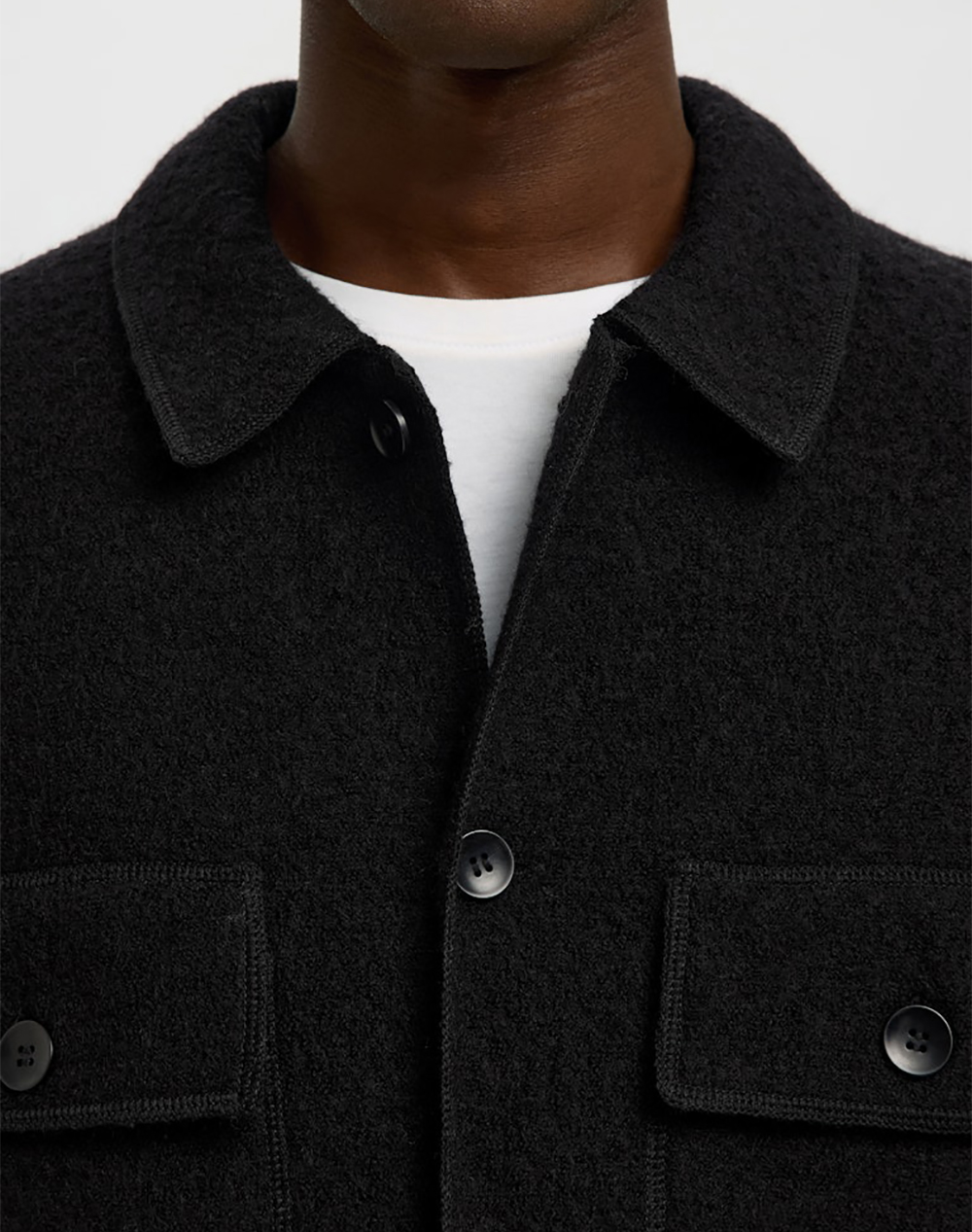 SELECTED SLHNEALY LS KNIT WORKWEAR CARDIGAN NOOS 16098580-BLACK Black φωτογραφία